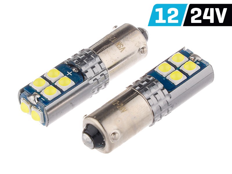 Ampoule VISION H6W BAX9s 12/24V 10x 3030 SMD LED, non polaire, CANBUS,  blanche, 2 pcs - Plateforme
