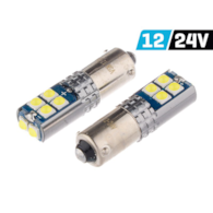 Bulb VISION H6W BAX9s 12/24V 10x 3030 SMD LED, nonpolar, CANBUS, white, 2 pcs