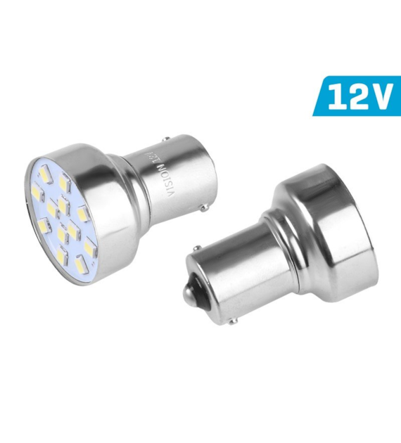 Żarówka VISION P21W BA15s 12V 12x 2835 SMD LED, biała, 2 szt.