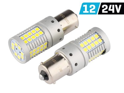 Bulb VISION P21W BA15s12/24V 50x 3030 SMD LED, nonpolar, CANBUS, white, 2 pcs 