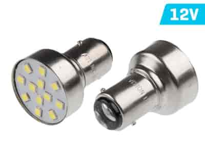 Bulb VISION P21 / 5W BAY15d 12V 12x 5mm LED, white, 2 pcs
