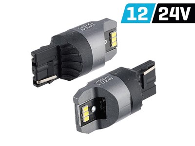 Żarówka VISION W21W (T20d) 12/24V 6x 3020 SMD LED, nonpolar, CANBUS, biała, 2 szt.