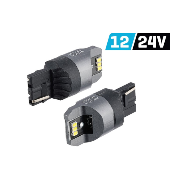 Żarówka VISION W21W (T20d) 12/24V 6x 3020 SMD LED, nonpolar, CANBUS, biała, 2 szt.