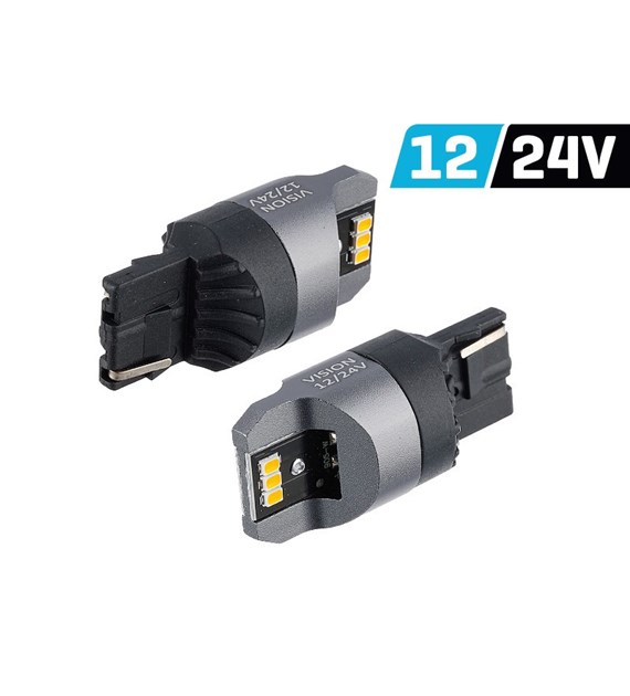 Ampoule VISION WY21W (T20d) 12/24V 6x 3020 SMD LED, non polaire, CANBUS, orange, 2 pcs