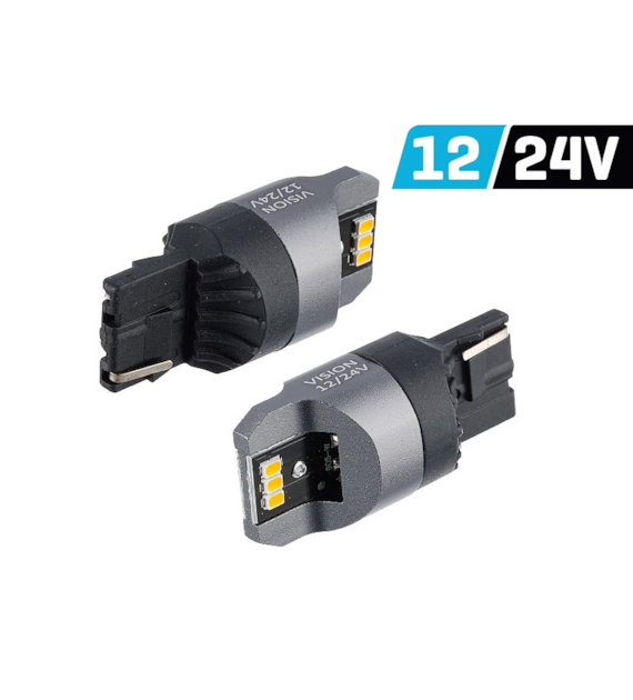 Żarówka VISION WY21W (T20d) 12/24V 6x 3020 SMD LED, nonpolar, CANBUS, pomarańczowa, 2 szt.