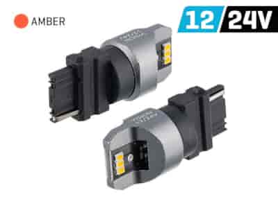 Żarówka VISION PY27W (T25) 12/24V 6x 3020 SMD LED, nonpolar, CANBUS, pomarańczowa, 2 szt.