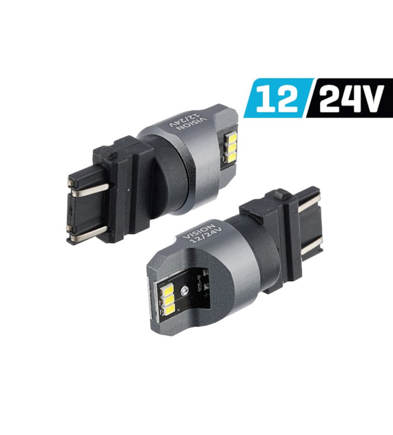 Żarówka VISION P27/7W (T25) 12/24V 6x 3020 SMD LED, nonpolar, CANBUS, biała, 2 szt.