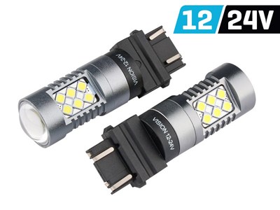 Bulb VISION P27 / 7W (T25) 12/24V 24x 3030 SMD LED, nonpolar, CANBUS, white, 2 pcs 