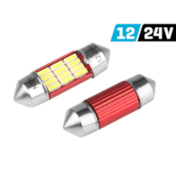Ampoule VISION Festoon SV8.5 31mm 12/24V 12x 4014 SMD LED, non polaire, CANBUS, blanche, 2 pcs
