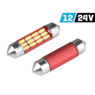 Ampoule VISION Festoon SV8.5 36mm 12/24V 12x 4014 SMD LED, non polaire, CANBUS, blanche, 2 pcs