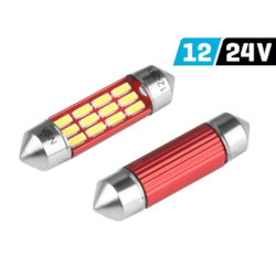 Bulb VISION Festoon SV8.5 36mm 12/24V 12x 4014 SMD LED, nonpolar, CANBUS, white, 2 pcs