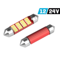 Ampoule VISION Festoon SV8.5 39 mm 12/24V 12x 4014 SMD LED, non polaire, CANBUS, blanche, 2 pcs