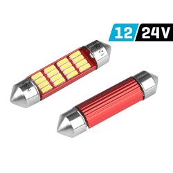 Glühlampe VISION Festoon SV8.5 39 mm 12/24V 12x 4014 SMD LED, unpolar, CANBUS, weiß, 2 Stk