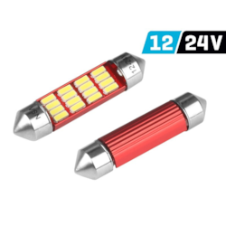 Żarówka VISION Festoon SV8.5 39 mm 12/24V 12x 4014 SMD LED, nonpolar, CANBUS, biała, 2 szt.