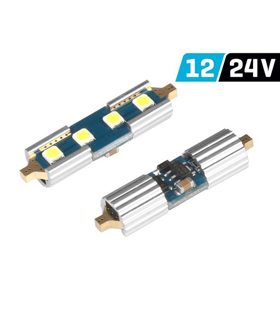 Żarówka VISION Festoon SV8.5 36mm 12/24V 4x 3030 SMD LED, nonpolar, CANBUS, biała, 2 szt.