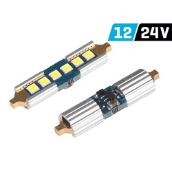 Ampoule VISION Festoon SV8.5 39 mm 12/24V 6x 3030 SMD LED, non polaire, CANBUS, blanche, 2 pcs