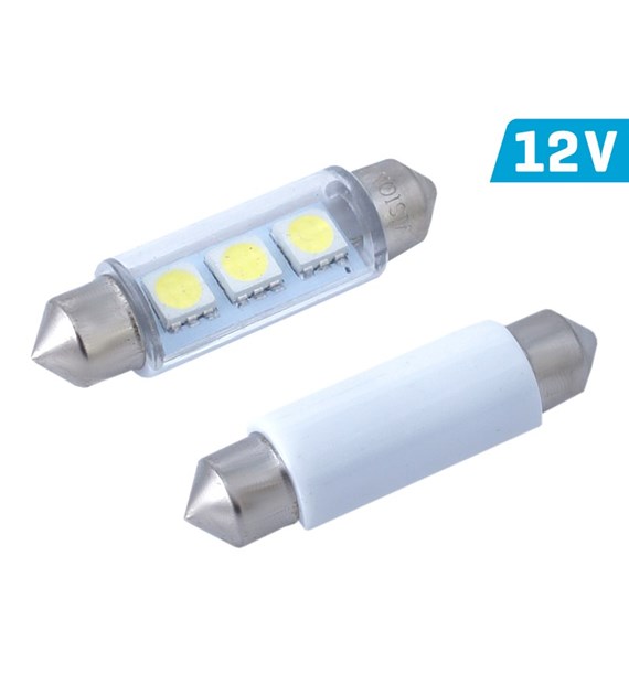 Glühlampe VISION Festoon SV8.5 41mm 12V 3x 5050 SMD LED, weiß, 2 Stk