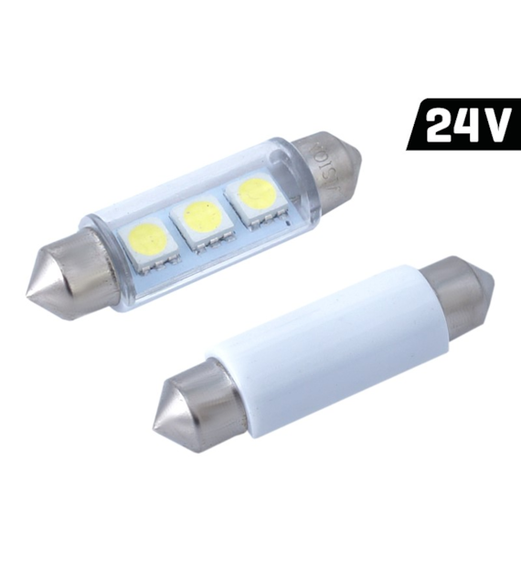 Żarówka VISION Festoon SV8.5 41mm 24V 3x 5050 SMD LED, biała, 2 szt.