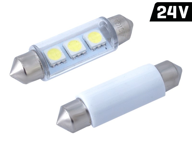 Ampoule VISION Festoon SV8.5 41mm 24V 3x 5050 SMD LED, blanche, 2 pcs