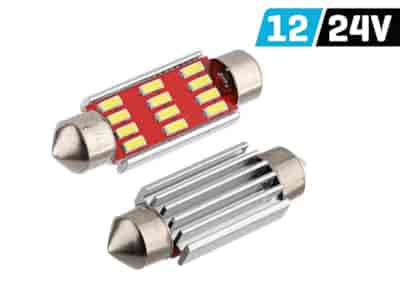 Żarówka VISION Festoon SV8.5 41mm 12/24V 12x 4014 SMD LED, CANBUS, biała, 2 szt.