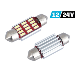 Żarówka VISION Festoon SV8.5 36mm 12/24V 12x 4014 SMD LED, CANBUS, biała, 2 szt.