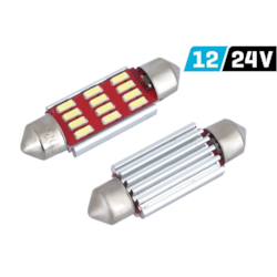 Żarówka VISION Festoon SV8.5 39mm 12/24V 12x 4014 SMD LED, CANBUS, biała, 2 szt.