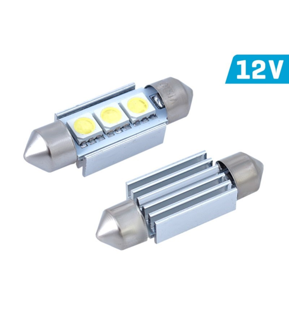 Ampoule VISION Festoon SV8.5 36mm 12V 3x 5050 SMD LED, CANBUS, blanche, 2 pcs