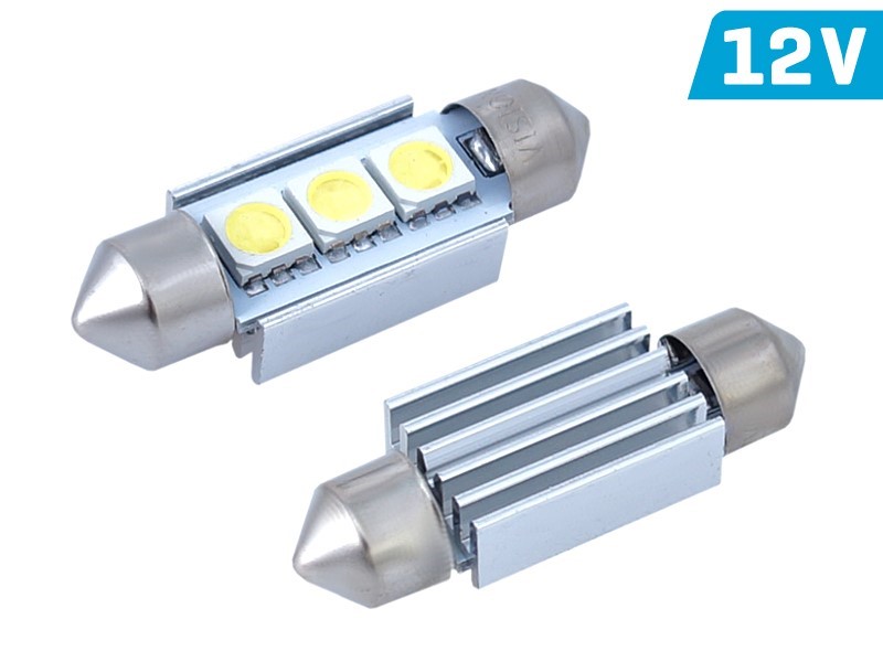 Ampoule VISION Festoon SV8.5 36mm 12V 3x 5050 SMD LED, CANBUS, blanche, 2 pcs