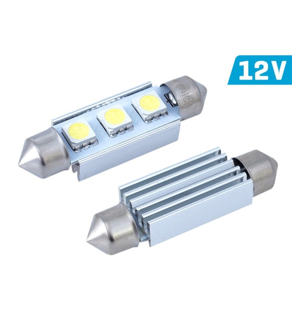 Ampoule VISION Festoon SV8.5 41mm 12V 3x 5050 SMD LED, CANBUS, blanche, 1 pc