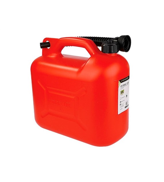 Fuel jerrycan, plastic, 10L, red