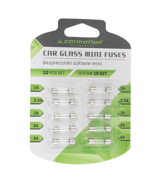 Glass fuses 20mm, 10 pcs
