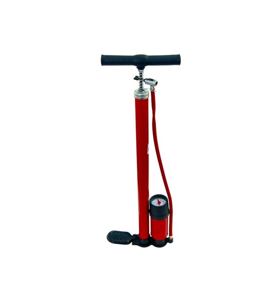 Hand pump for wheels with pressure gauge