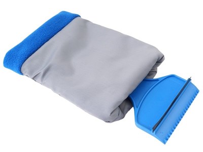 Ice scraper with fleece-lined glove