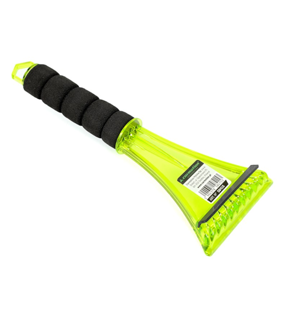 Polycarbonate scraper with squeegee, soft grip