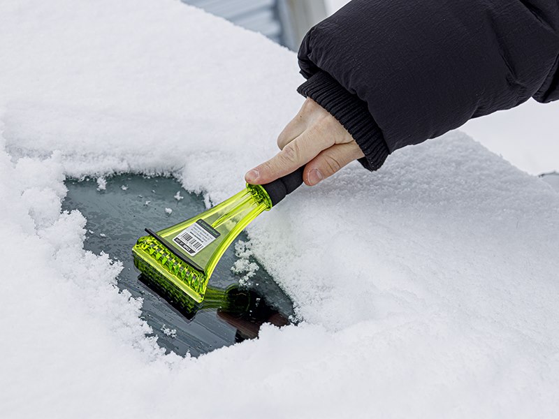 Polycarbonate scraper with squeegee, soft grip