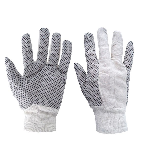 Rękawice robocze nakrapiane, drelichowe, r. 10,5