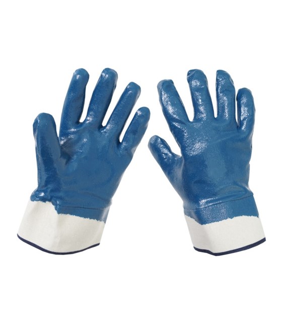 Work gloves,  oil-resistant , rigid cuff, size 10