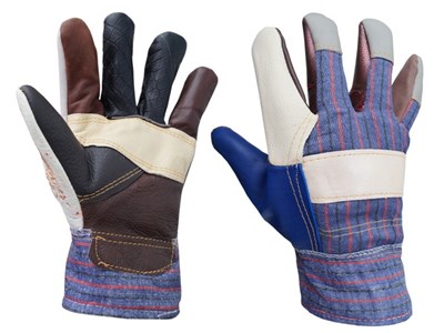 Work gloves, insulated, reinforced with split leather, s. 11
