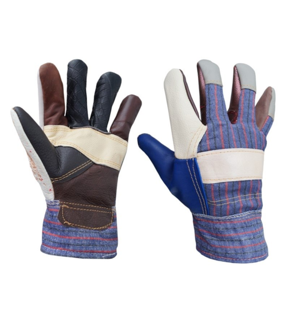 Work gloves, insulated, reinforced with split leather, s. 11