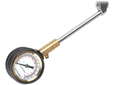 Manometer 15 BAR mit rotierender Uhr und Metallrohr 15 cm