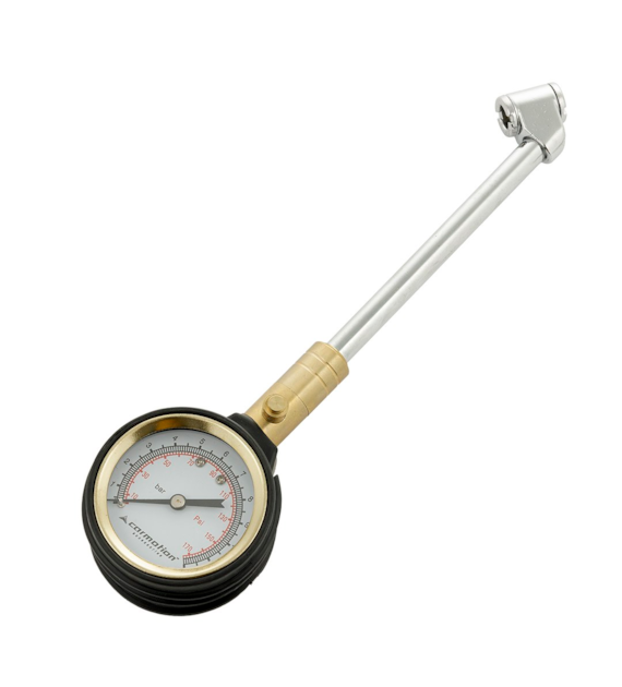 Wheel pressure gauge with dial and 15 cm metal tube, 15 BAR
