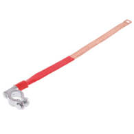 Ground braid 400mm with clamp diam.24, hole M10, positive