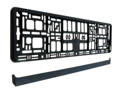 License plate frame, black, flexible (PP / PS) without label and foil