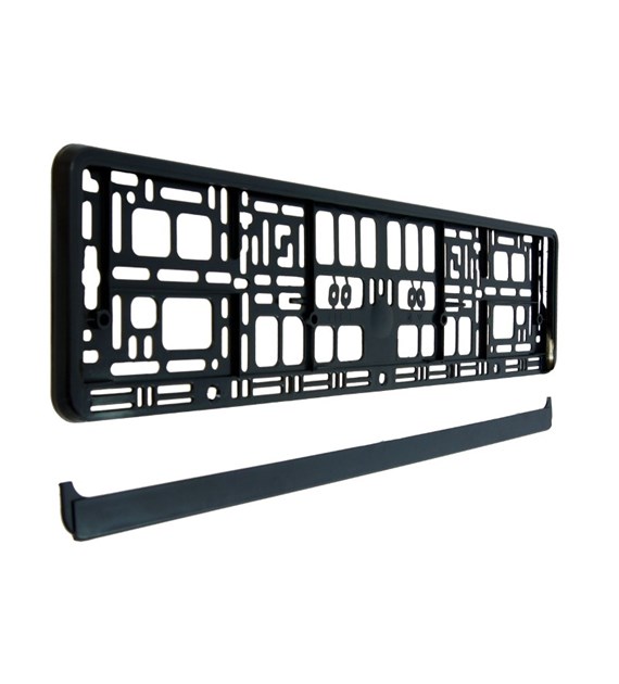 License plate frame, black, flexible (PP / PS) without label and foil