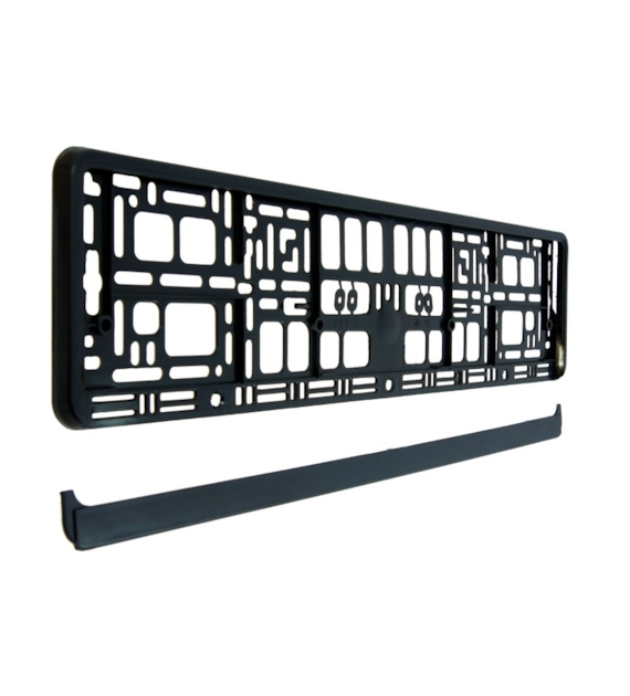 License plate frame, black, flexible (PP / PS) without label and foil
