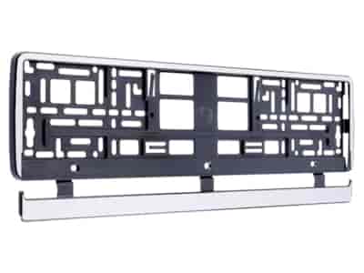 License plate frame with silver border