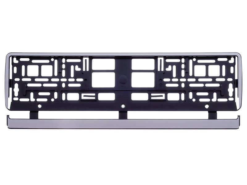 License plate frame with silver border