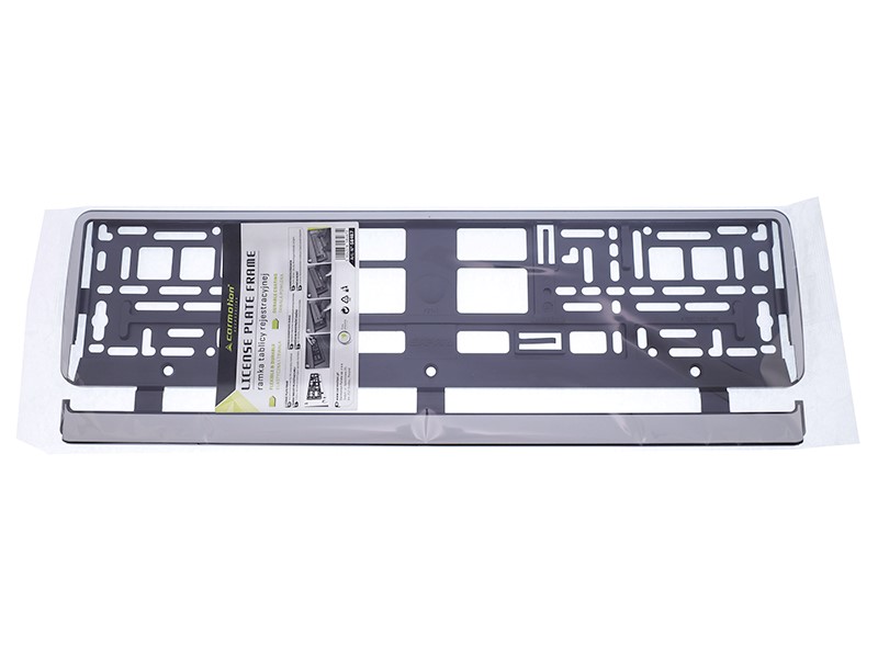 License plate frame with silver border