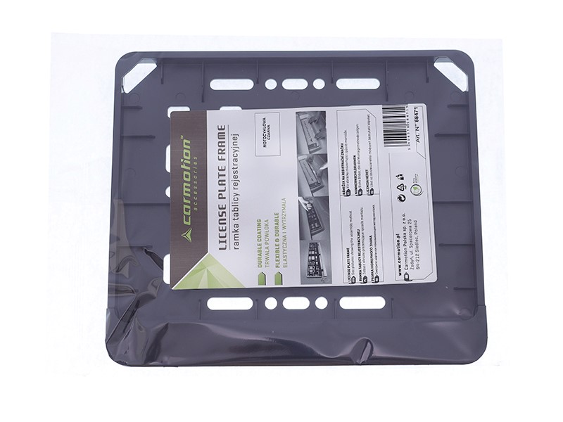 Motorcycle license plate frame, black