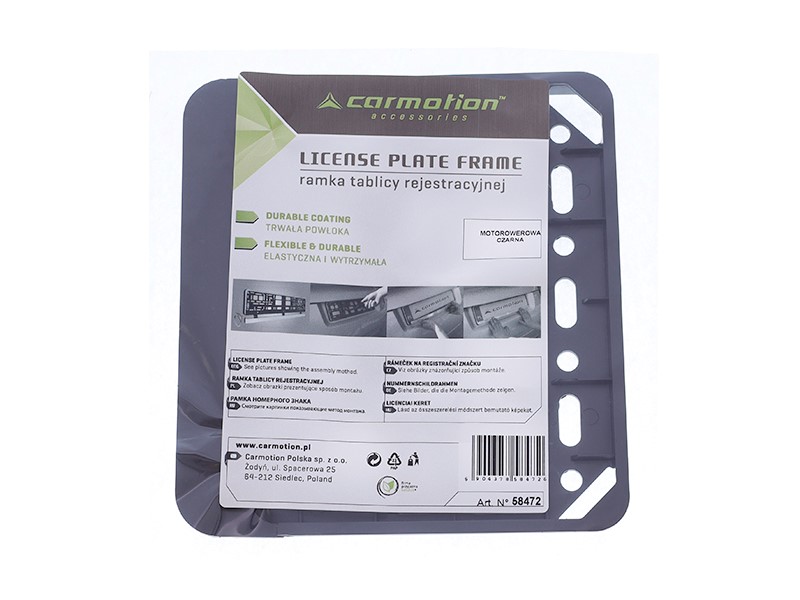 Scooter and moped license plate frame, black